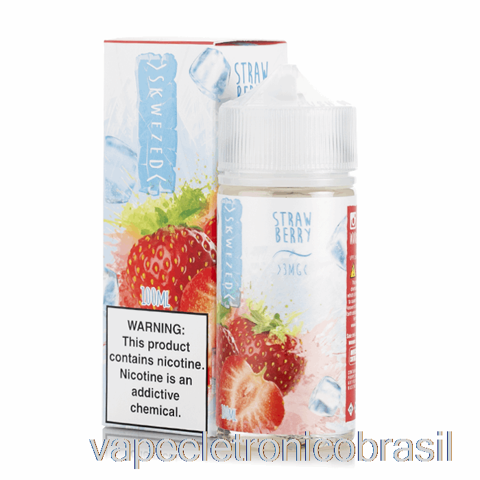 Vape Eletrônico Ice Morango - E-líquido Skwezed - 100ml 6mg